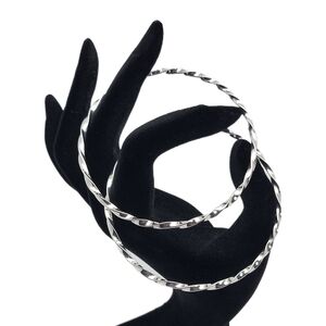 Vintage Sterling Silver Twisted Bangle Bracelets 8.25"